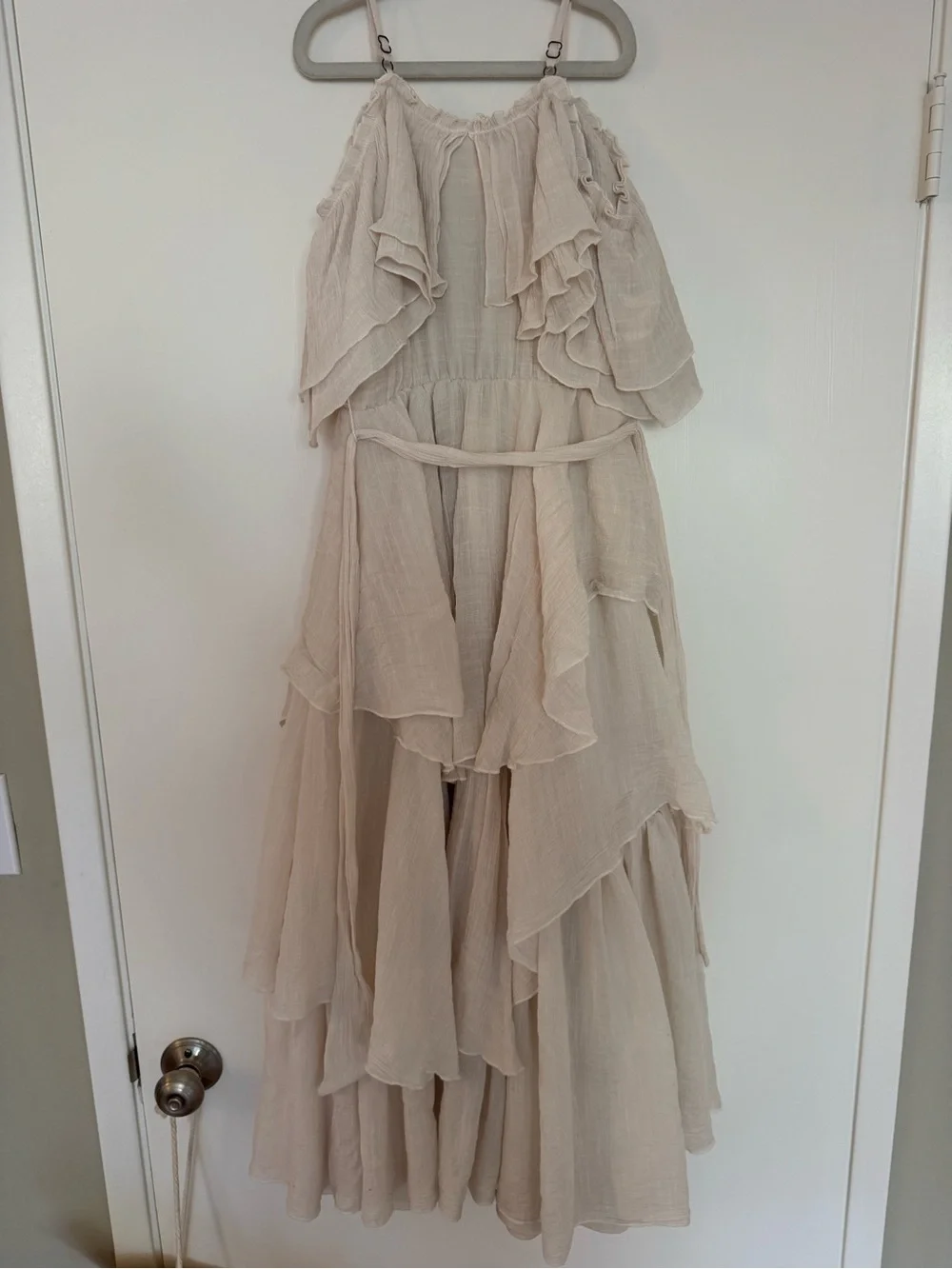 Cream Layered Ruffle Maxi Dress - Picture 4 of 7